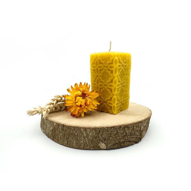Handgefertigte Bienenwachskerze - "Mosaik"