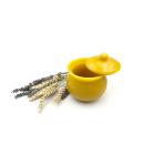 Rustic Honey Jar Made of Beeswax – Sunny Yellow with Lid